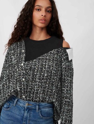 maje TWEED-STYLE TROMPE-LTOP トップス