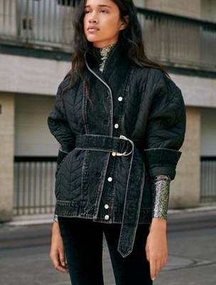 maje MIXED MATERIAL DOWN JACKET 上衣