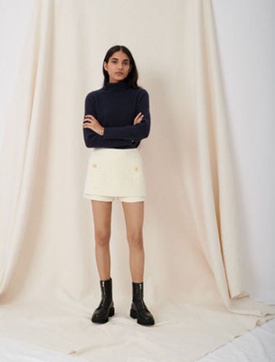 maje TWEED-STYLE TROMPE-L SHORTS ズボン下