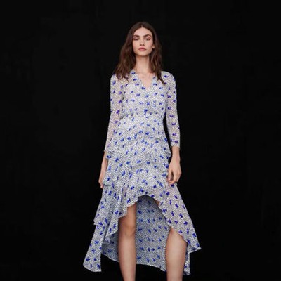 maje Asymmetric dress インチ printed muslin 衣装