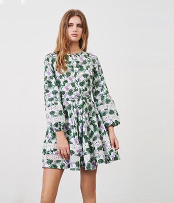 maje Printed viscose linen dress 衣裳