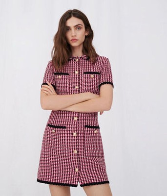 maje Contrast tweed dress 衣裳