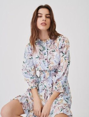 maje  Smocked print and lurex cut-thread 衣裳