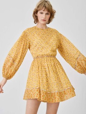 maje  Floral cotton voile dress 衣装