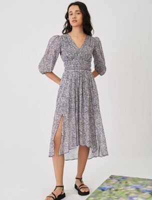 maje  Floral cotton voile smock dress 衣裳