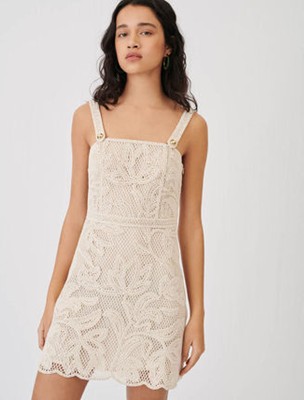 maje  style beige dress with straps 衣裳