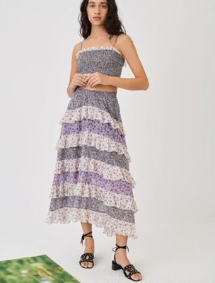 maje  Printed cotton voile skirt スコート