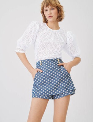 maje  Trompe embroidered shorts スコート