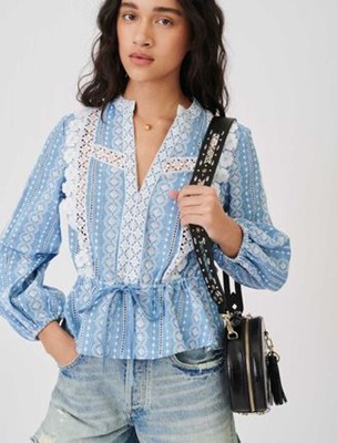 maje  Top with contrasting trims トップス