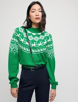 maje  Jacquard sweater with stand-up collarトップス