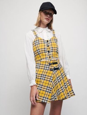 maje  Kilt-style checked pleated skirt スコート