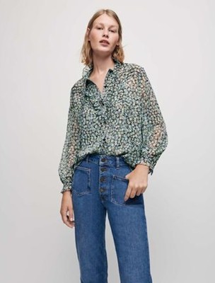maje  Printed lurex chiffon shirt トップス