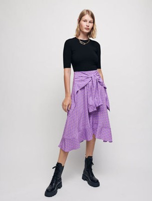 maje Trompe dress with bow print ワンピース|AYA-FARM店