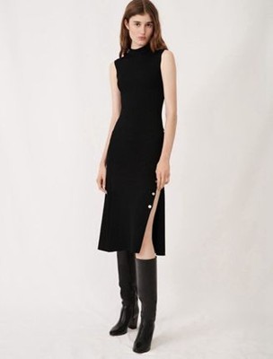 maje STRETCH KNIT SLIT DRESS 衣裳