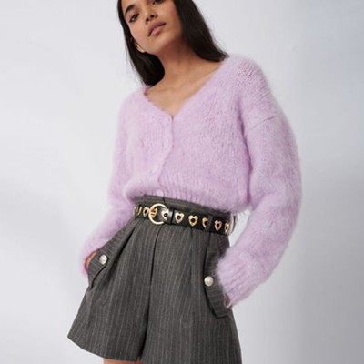 maje MOHAIR CARDIGAN WITH FANCY ジレー