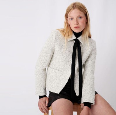 maje TWEED-STYLE JACKET WITH BOW 上衣