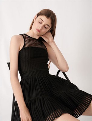 maje OPENWORK KNIT SKATER DRESS  衣裳