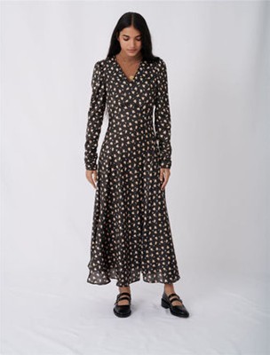 maje SATIN FLORAL PRINT DRESS 衣裳