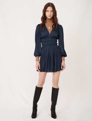 maje SATIN DRESS WITH RUFFLES 衣裳