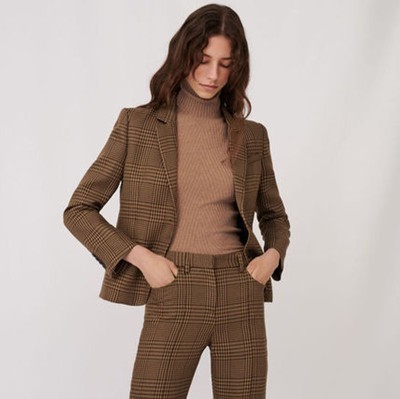 maje CHECKED FITTED SUIT JACKE 上衣