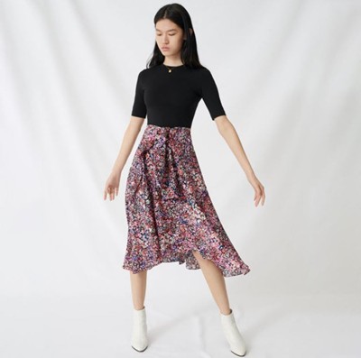 maje PRINTED LAYERED DRESS衣裳