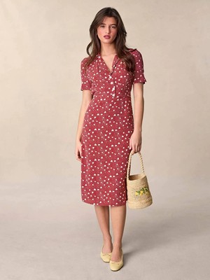 Rouje ルージュ ANAIS DRESS BELTED WRAP DRESS WITH SHORT SLEEVES ワンピース|AYA-FARM店