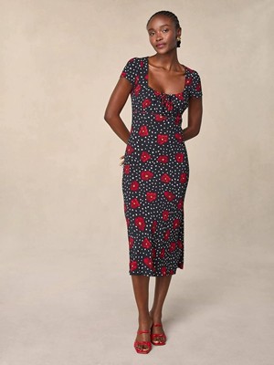 Rouje 頬べに INES DRESS SHORT SLEEVE midi DRESS 衣裳