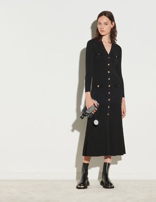 sandro 砂子ロLong button-up cardigan dress 衣裳