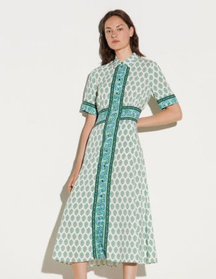 sandro 沙子ロLong printed shirt dress 衣装