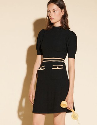 sandro 砂子ロHoundstooth jacquard dresss 衣裳