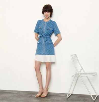 sandro 沙子ロJacquard denim coat dress 衣装