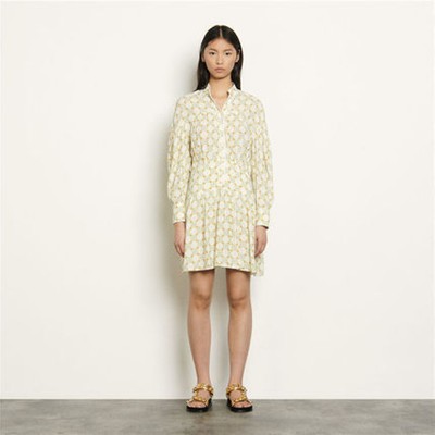 sandro サンドロShort dress in printed jacquard ワンピース|AYA-FARM店