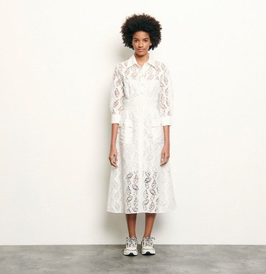 sandro 真砂ロLong shirt dress インチ broderie angl衣装