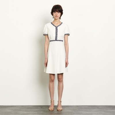 sandro 砂子ロShort dress with fringed trim 衣裳