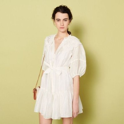 sandro 砂子ロ Short linen dress 衣裳