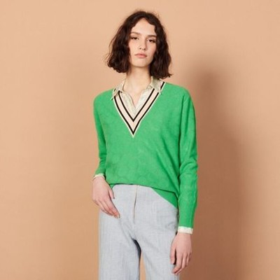 sandro 砂子ロ Pointelle knit sweaterトップス