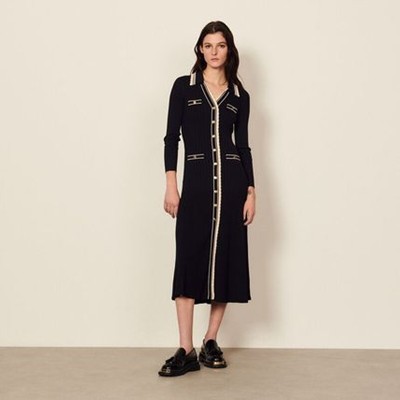 sandro 砂子ロ Long knitted tank dress 衣裳