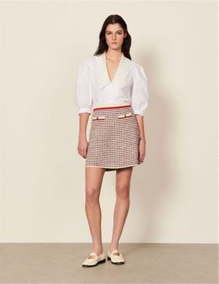 sandro 砂子ロ Fancy stitch knitted skirt スコート