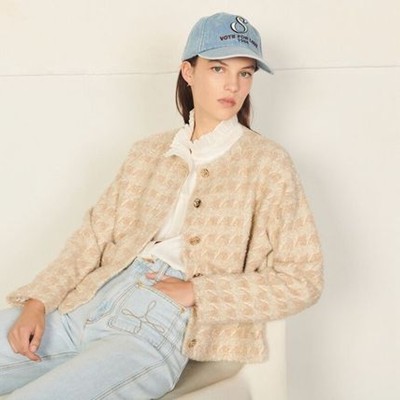sandro サンドロ Tweed and lurex coatigan カーディガン|AYA-FARM店
