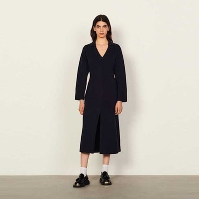 sandro 砂子ロ Long dress with tunic collar 衣裳