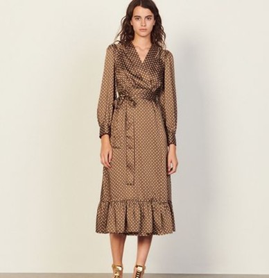 sandro 砂子ロ Long flowing printed dress 衣裳