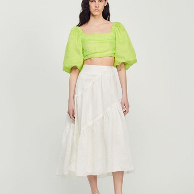 sandro 砂子ロ Long ruffled skirt スコート
