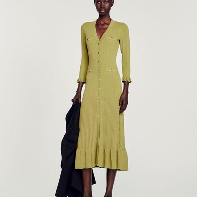 sandro 砂子ロ Long knitted dress 衣裳
