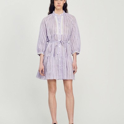 sandro 砂子ロ Short dress with stripes 衣裳
