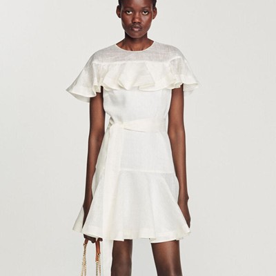 sandro 砂子ロ Short dress with ruffles 衣裳