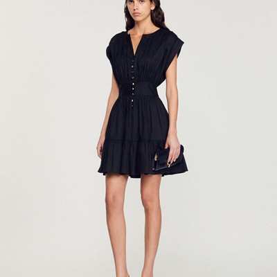 sandro 砂子ロ Short gathered dress 衣裳