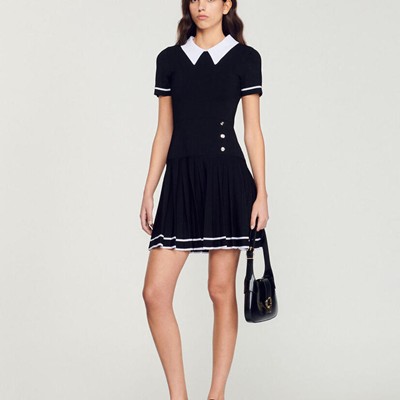 sandro 砂子ロ Short knitted dress 衣裳