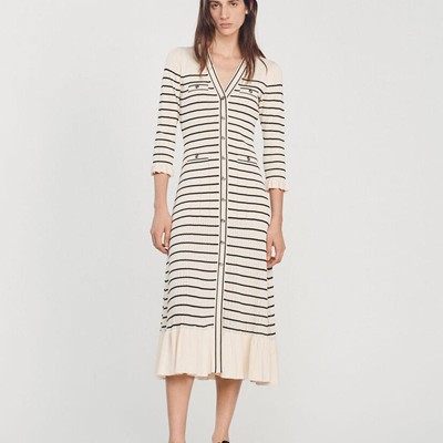 sandro 砂子ロ Long sailor-striped dress 衣裳