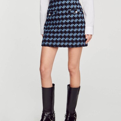 sandro 沙子ロ Short tweed skirt スコート