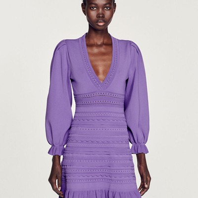 sandro 砂子ロ Short dress with ruffles 衣裳